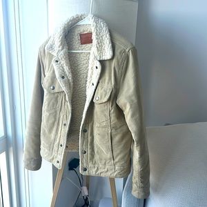 Sandro Sherpa Lined Corduroy Truck Jacket